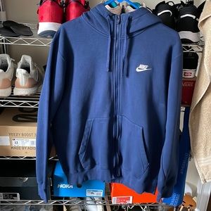 NEW Nike Club Fleece Navy Full Zip Hoodie Jacket